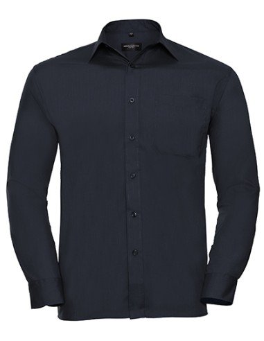 R-R-934M-0-Mens L/S Poly-Cotton Easy Care Poplin Shirt